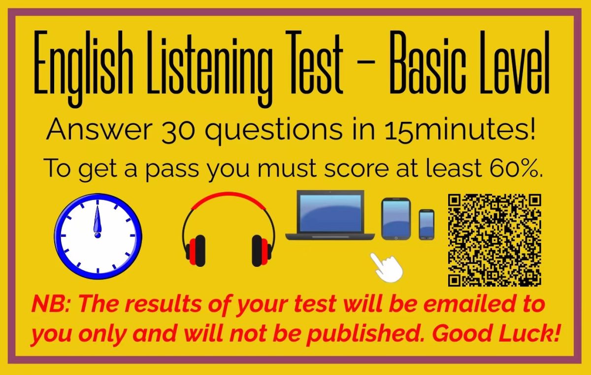 Free English Listening Test For Beginners